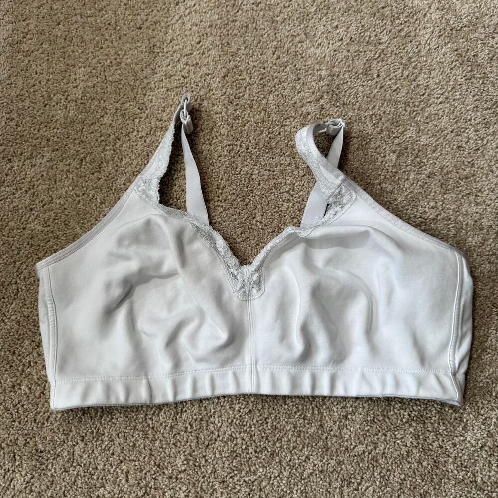 Catherines Intimates White Wirefree Bra Women's Size 46ddd Wireless No Padding